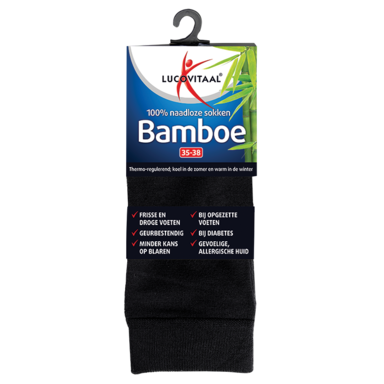 Lucovitaal Chaussettes Bambou Noir 35-38