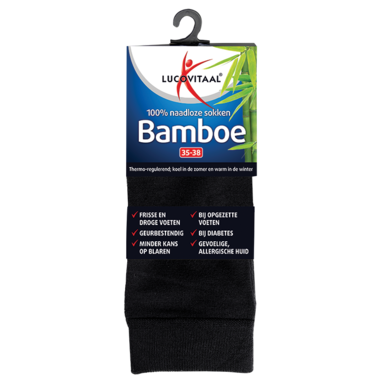 Lucovitaal Bamboe Sokken Zwart 39-42