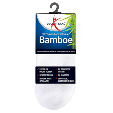 Lucovitaal Chaussettes Courtes Bambou Blanc 35-38