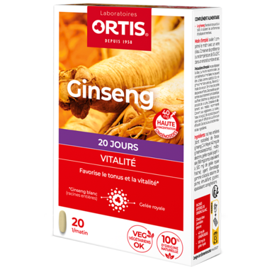 Ortis Ginseng Vitalité Bio (20 Comprimés)