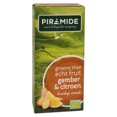 Piramide Groene Thee Gember Citroen Bio (20 Theezakjes)