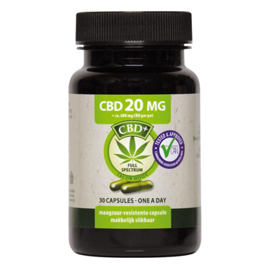 Jacob Hooy CBD, 20mg (30 Capsules)