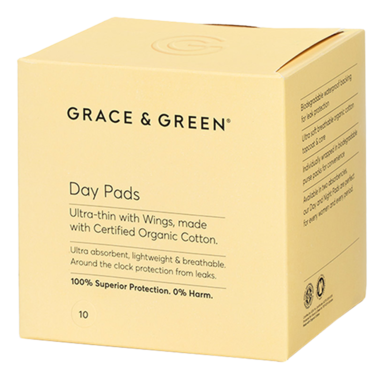 Grace & Green Serviettes hygiéniques avec ailettes (10 pièces)