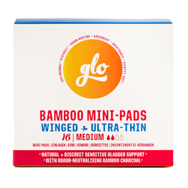 glo Mini serviettes bambou pour incontinence vessie sensible (16 pièces)