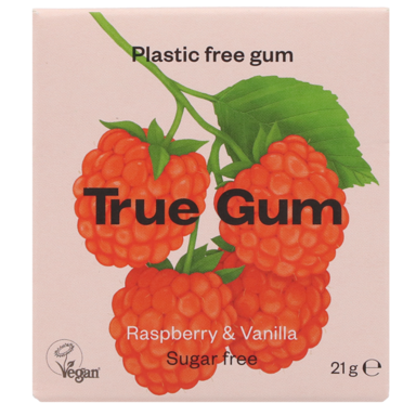 True Gum Chewing-gum à la framboise et à la vanille