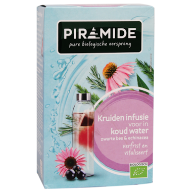 Piramide Kruideninfusie Voor In Koud Water Zwarte Bes & Echinacea Bio - 10 Theezakjes