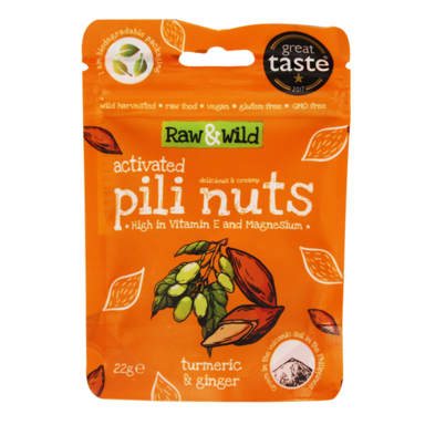 Raw & Wild Activated Pili Nuts Turmeric & Ginger (22gr)