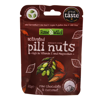 Raw & Wild Activated Pili Nuts Raw Chocolate & Coconut (22gr)