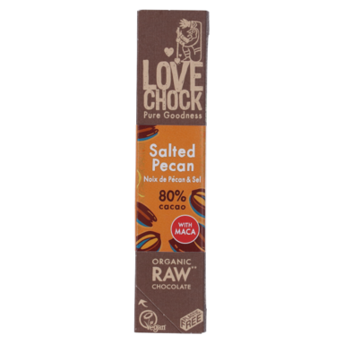 Lovechock Noix de Pécan et Sel 80% Cacao avec Maca - 40g