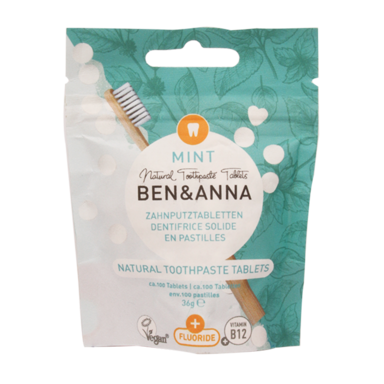 Ben & Anna Natuurlijke Tandpasta Tabletten met Fluoride - 100 stuks