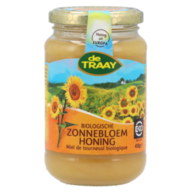 De Traay Biologische Zonnebloem Honing (450 gram)