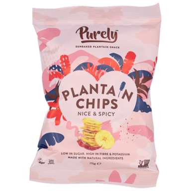 Purely Plantain Chips Nice & Spicy - 75 gr