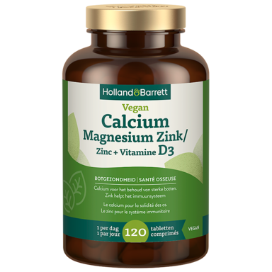 Holland & Barrett Vegan Calcium Magnésium Zinc + Vitamine D3 - 120 comprimés