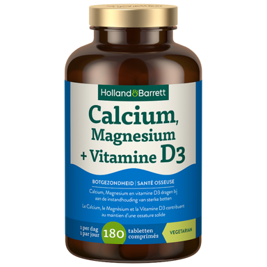 Holland & Barrett Calcium, Magnésium + Vitamine D3 - 180 comprimés