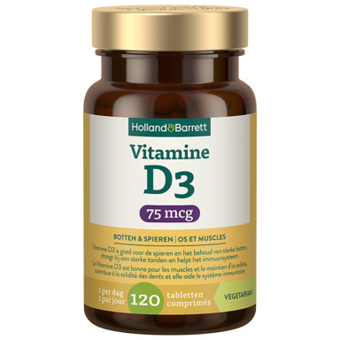 Holland & Barrett Vitamine D3 75mcg - 120 comprimés
