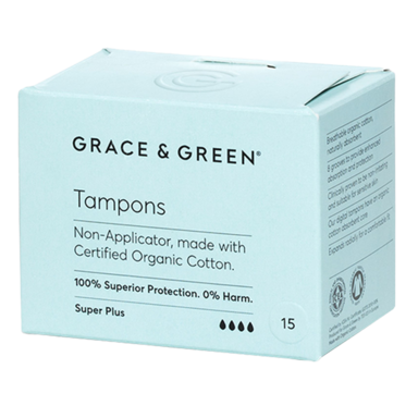 Grace & Green Tampons Super Plus - 15 pièces