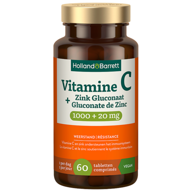 Holland & Barrett Vitamine C 1000mg + Zink Gluconaat 20mg - 60 tabletten