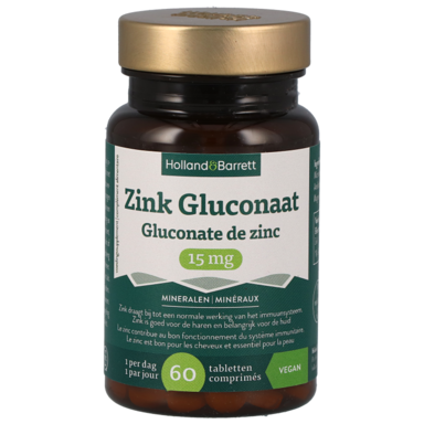 Holland & Barrett Zink Gluconaat 15 mg - 60 tabletten