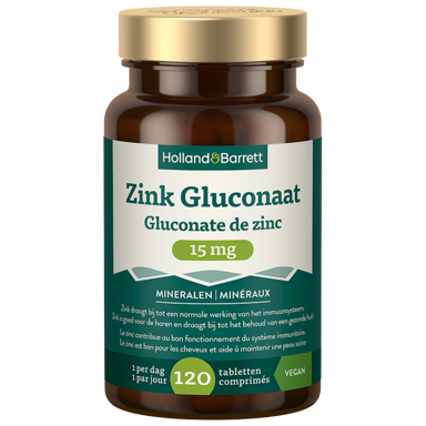 Holland & Barrett Zink Gluconaat 15mg - 120 tabletten
