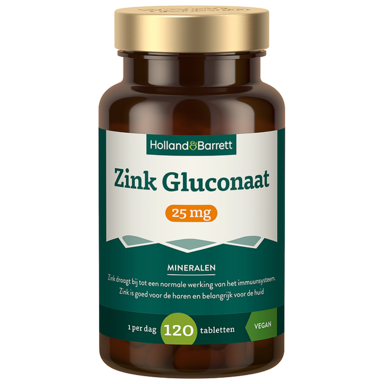 Holland & Barrett Zink Gluconaat 25 mg - 120 tabletten
