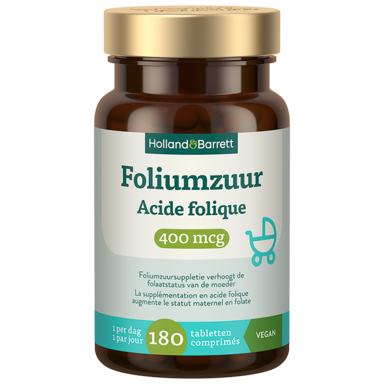 Holland & Barrett Foliumzuur 400mcg - 180 tabletten