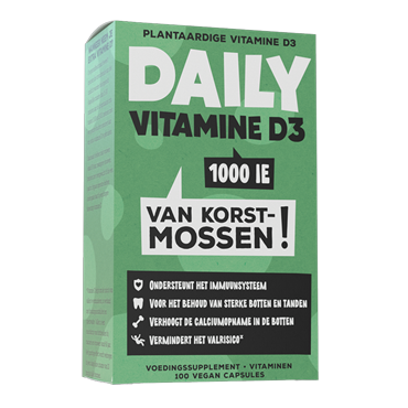 Daily Supplements Daily Vitamine D3 Korstmos (100 Capsules)