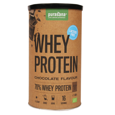 Purasana Whey Protein Chocolate Lactosevrij Bio (400gr)