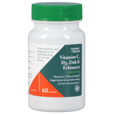 Holland & Barrett Vitamine C, D3, Zink en Echinacea (60 Tabletten)