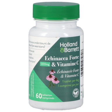 Holland & Barrett Holland & Barrett Echinacea Forte & Vitamine C, 1200mg (60 Tabletten) aanbieding