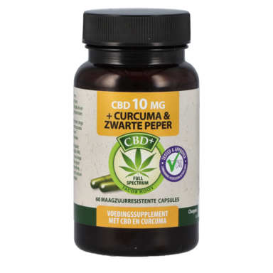 Jacob Hooy CBD capsules 10 mg + Curcuma & Zwarte Peper (60 capsules)