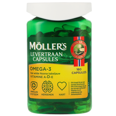 Möller's Omega-3 Levertraan Capsules - 160 capsules