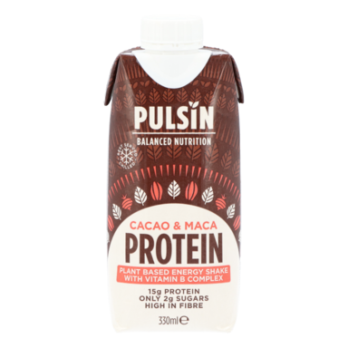 Pulsin Cacao & Maca Protein Plant Based Energy Shake (330ml)