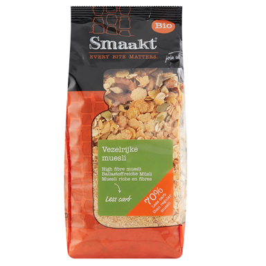 Smaakt Less Carb Vezelrijke Muesli Bio - 500g