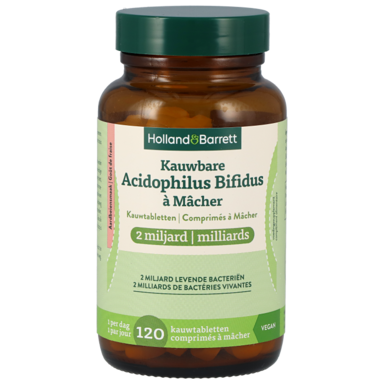 Holland & Barrett Kauwbare Acidophilus Bifidus 2mld Aardbei - 120 kauwtabletten