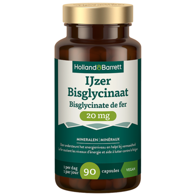 Holland & Barrett IJzer Bisglycinaat 20mg - 90 capsules