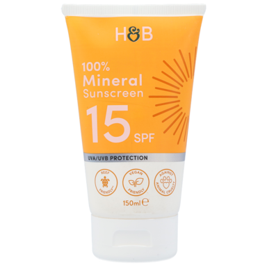 Holland & Barrett Holland & Barrett 100% Mineral Sunscreen SPF15 - 150ml aanbieding