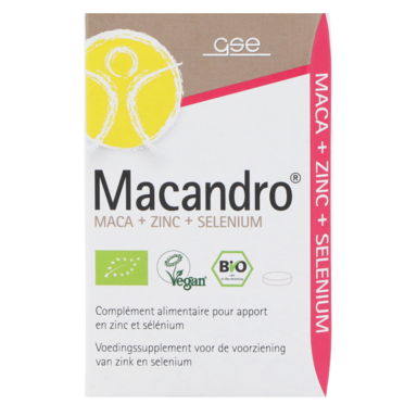 GSE Macandro Maca + Zinc + Sélénium Bio - 75 tabletten