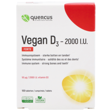 Quercus Vegan D3 - 2000 I.U. (100 tabletten)