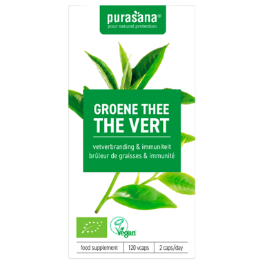 Purasana Groene thee BIO - 120 capsules