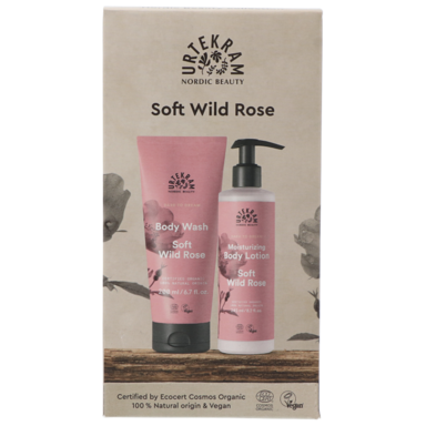 Urtekram Soft Wild Rose Giftbox (Body Lotion 245ml + Body Wash 200ml)