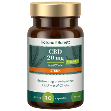 Holland & Barrett CBD 20mg MCT Sterk - 30 capsules