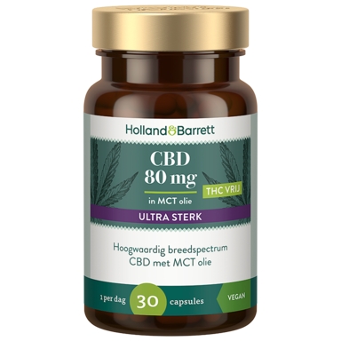 Holland & Barrett CBD 80mg MCT Ultra Sterk - 30 capsules