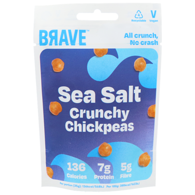BRAVE Pois Chiches Rôtis au Sel Marin - 35 g