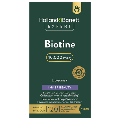 Holland & Barrett Expert Biotine 10.000mcg Liposomaal - 120 kauwtabletten