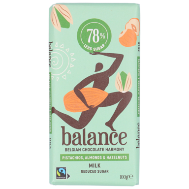 Balance Pistache, Amandel & Hazelnoot Chocoladereep - 100g