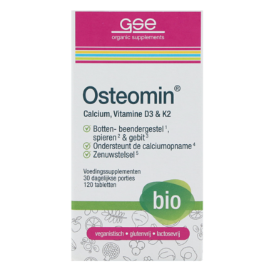 GSE Ostéomin Calcium, Vitamine D3 & K2 - 120 comprimés