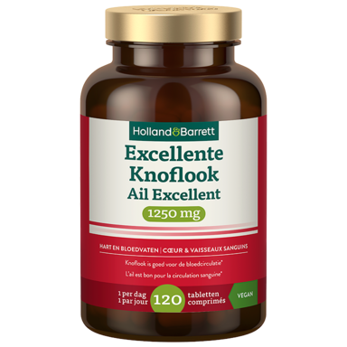 Holland & Barrett Excellente Knoflook 1250mg - 120 tabletten