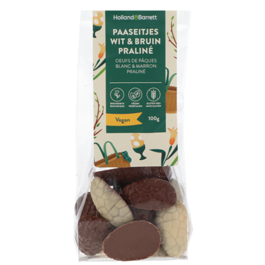 Holland & Barrett Vegan Paaseitjes Wit & Bruin Praliné Bio - 100g