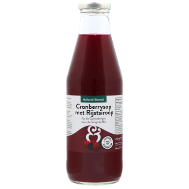 Holland & Barrett Cranberrysap Lichtgezoet met Rijstsiroop - 750ml