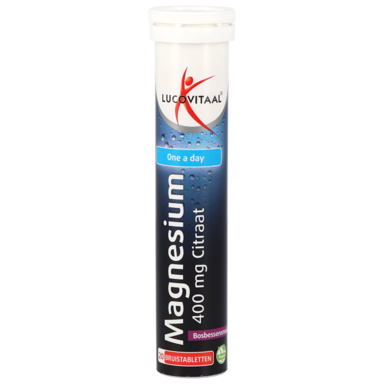 Lucovitaal Magnesium Citraat 400mg Bosbessensmaak - 20 bruistabletten